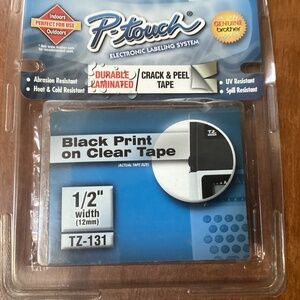 Brother TZ-121 P-touch Electronic Labeling System Tape  1/2” width (12 mm)